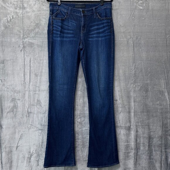 Rock & Republic Kasandra Boot Cut Studded Jeans Sz 12 Dark Wash - Picture 1 of 10